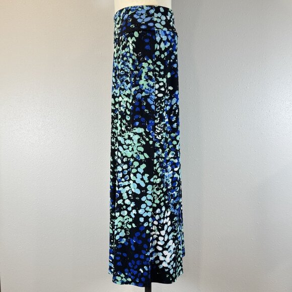 NY Collection Womens Multicolor Abstract A Line Maxi Skirt Pull On Size Medium - Picture 3 of 14